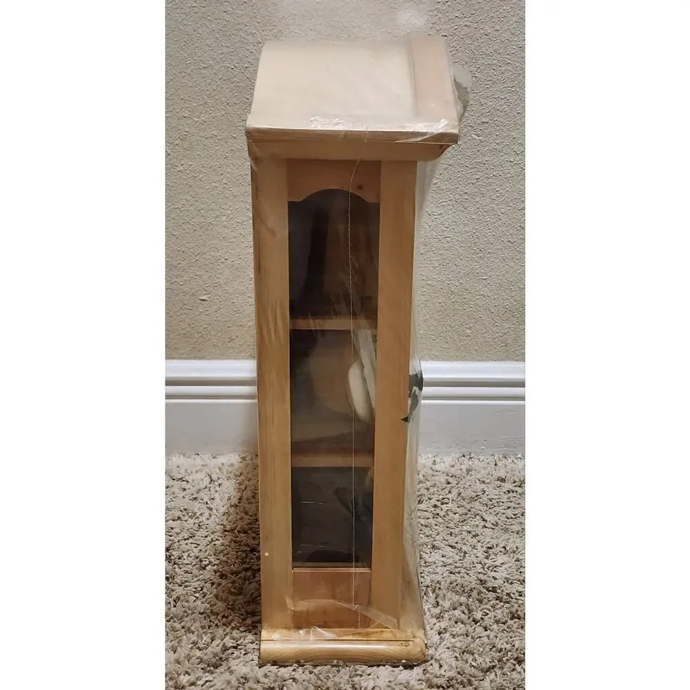Bath Garden Vintage Wood Glass Wall Curio Display Cabinet Body Case Collection